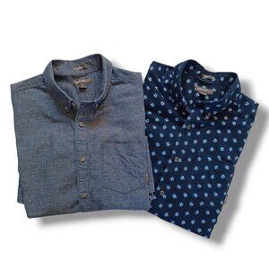 Eddie Bauer Mens Casual Button Down Shirt Classic Fit Short Sleeve Cotton Size L